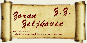 Zoran Zeljković vizit kartica